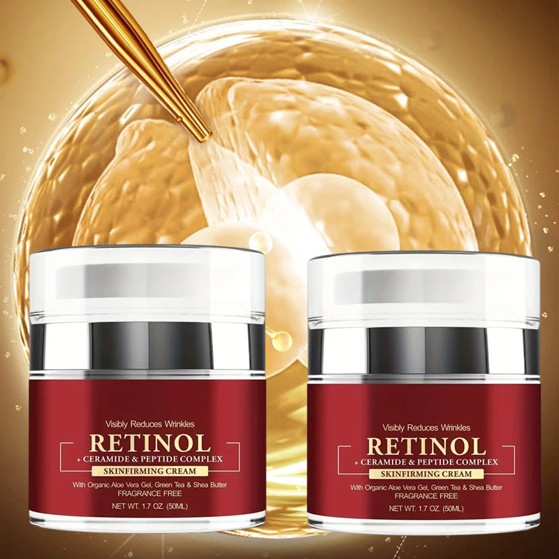 Instant Retinol Cream Wrinkle Remover Firming Lifting Anti Aging Fade Fine Lines Moisturizing Whitening Korea Repair Skin CareInstant Retinol Cream – Pele Jovem e Radiante!
Recupere a firmeza e luminosidade da sua pele com