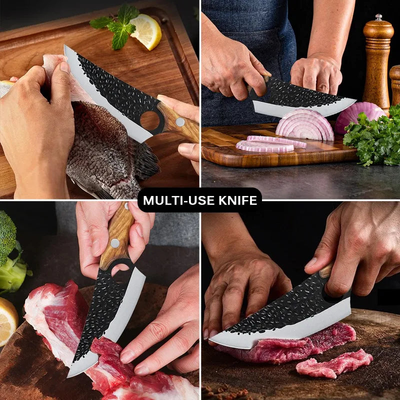 Faca Multiuso Forjada com Padrão de Martelo - Faca de Desossa, Faca de Carne, Faca de Corte para Butchering e Slicing

Transforme sua experiência na cozinha com a nossa Faca Multiuso Forjada. Ideal para quem busca desempenh