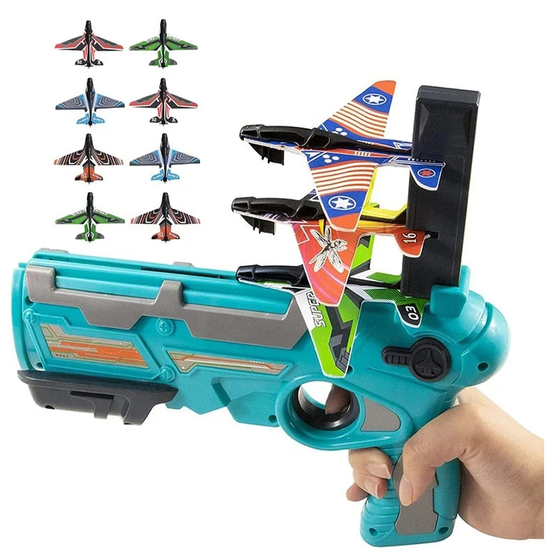 Brinquedo Infantil para Meninos de 3 a 5 Anos - Jogo de Avião de Ejeção, Brinquedo de Tiro ao Ar Livre, Brinquedos Esportivos para Pais e Filhos, Conjunto de Aviões para Crianças