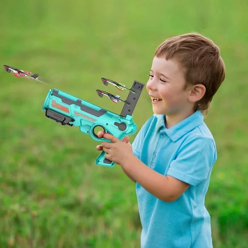 Brinquedo Infantil para Meninos de 3 a 5 Anos - Jogo de Avião de Ejeção, Brinquedo de Tiro ao Ar Livre, Brinquedos Esportivos para Pais e Filhos, Conjunto de Aviões para Crianças