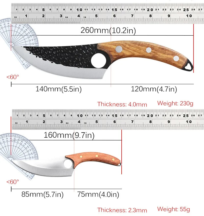 Faca Multiuso Forjada com Padrão de Martelo - Faca de Desossa, Faca de Carne, Faca de Corte para Butchering e Slicing

Transforme sua experiência na cozinha com a nossa Faca Multiuso Forjada. Ideal para quem busca desempenh